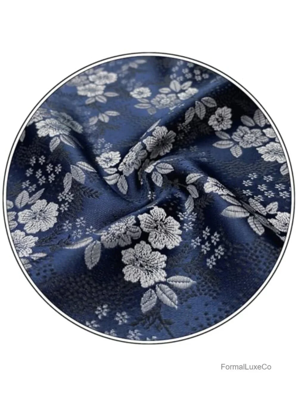 Men's Jacquard Woven Microfiber Pocket Square Floral Pattern for Wedding